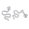 boucles d'oreilles serpent argent tendance acier inoxydable
