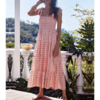 robe longue rose à pois femme tendance été 2022