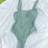 maillot de bain 1 pièce vert tendance rétro chic femme