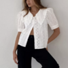 blouse blanche manches courtes femme