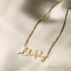 collier personnalisé prénom plaqué or acier inoxydable