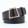 Ceinture noire femme boucle dorée géométrique