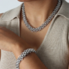 Box bijoux maille gourmette plaqué argent