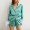 pyjama femme vert chic short en satin