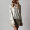 pull blanc coeur femme
