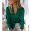 chemisier satin vert femme