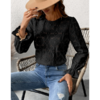 blouse dentelle noire fleurie femme