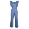 combinaison en denim à volants femme