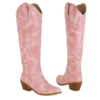 bottes santiags hautes roses femme
