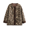 veste en laine léopard femme