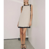 robe d'été chic en lin bicolore femme