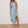 robe longue mariage invitée bleu