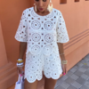 top et short en crochet femme