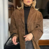 veste en daim marron femme