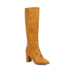 Bottes à talons croco moutarde