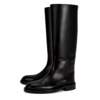 bottes en cuir noires plates