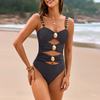 Maillot de bain une pièce échancré multicolore (14)