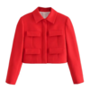 blazer court femme rouge