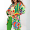 Blazer imprimé vert tendance femme (2)