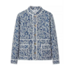 Veste en coton bleu fleurie femme (4)