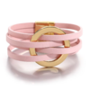 bracelet en cuir multirang rose (2)