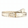 ceinture tressée en cuir doré