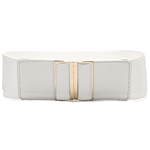 Ceinture femme large élastique taille blanche