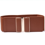 Ceinture femme large élastique taille camel