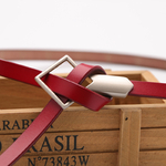ceinture fine cuir femme taille rouge 2