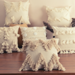 housse coussin blanc cassé écru boho style
