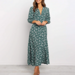 robe longue imprimé fleuri vert automne 2020 femme la selection parisienne