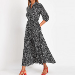 robe longue imprimée noir et blanc automne 2020 femme