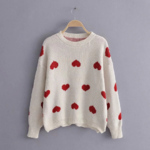 pull blanc coeur rouge femme vintage automne hiver 2020 la selection parisienne en ligne 3