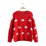 pull rouge coeur blanc femme vintage automne hiver 2020 la selection parisienne en ligne