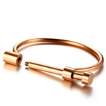bracelet jonc vis la selection parisienne acier inoxydable or rose