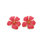grosses boucles doreilles florales rouges bohème chic originales bijou fantaisie pas cher