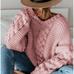 pull à grosses mailles rose femme hiver tendance mode en ligne la selection parisienne