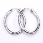 créoles ovales argent silver acier inoxydable plaqué bijou fantaisie femme en ligne chic pas cher 1