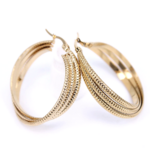 créoles triples plates or gold à motifs acier inoxydable à bijoux femme en ligne pas cher cadeau