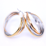 créoles triples plates or gold or rose argent acier inoxydable à bijoux femme en ligne pas cher cadeau 4