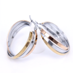 créoles triples plates or gold or rose argent acier inoxydable à bijoux femme en ligne pas cher cadeau