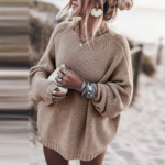 pull à mailles côtelées beige femme hiver tendance mode en ligne 2
