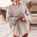 pull à mailles côtelées beige femme hiver tendance mode en ligne 3