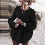 pull à mailles côtelées noir femme hiver tendance mode en ligne