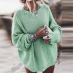 pull à mailles côtelées vert femme hiver tendance mode en ligne