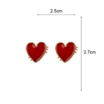 boucles doreilles fantaisie coeur rouge pour femme cadeau tendance pas cher 1