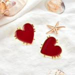 boucles doreilles fantaisie coeur rouge pour femme cadeau tendance pas cher boutique paris