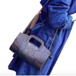 sac à main cuir véritable bandoulière chaine bleu bastille