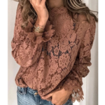 blouse dentelle vieux rose femme mode paris