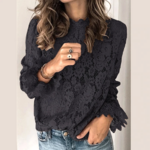 blouse dentelle noire femme